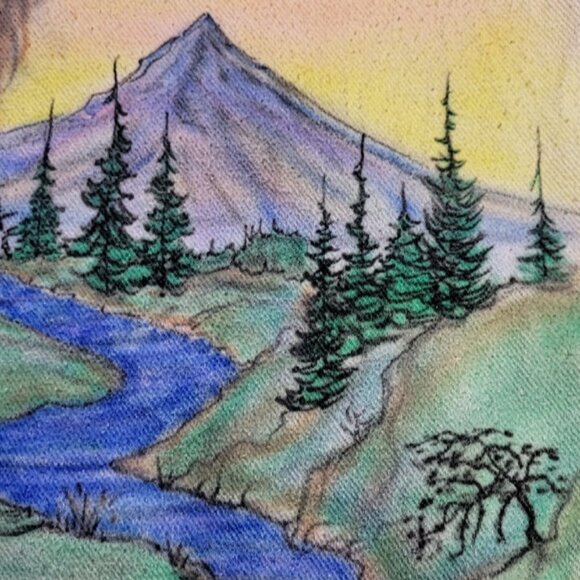 VINTAGE 90s Wek The World Sweatshirt L/XL Beige Native American Bison Graphic - Picture 7 of 12